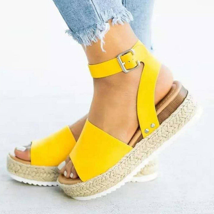 Lauren | Women’s Spring Buckle Ankle Strap Flatform Sandals