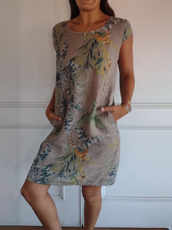 Gabriella | Women Casual Leaf Print Summer Dress