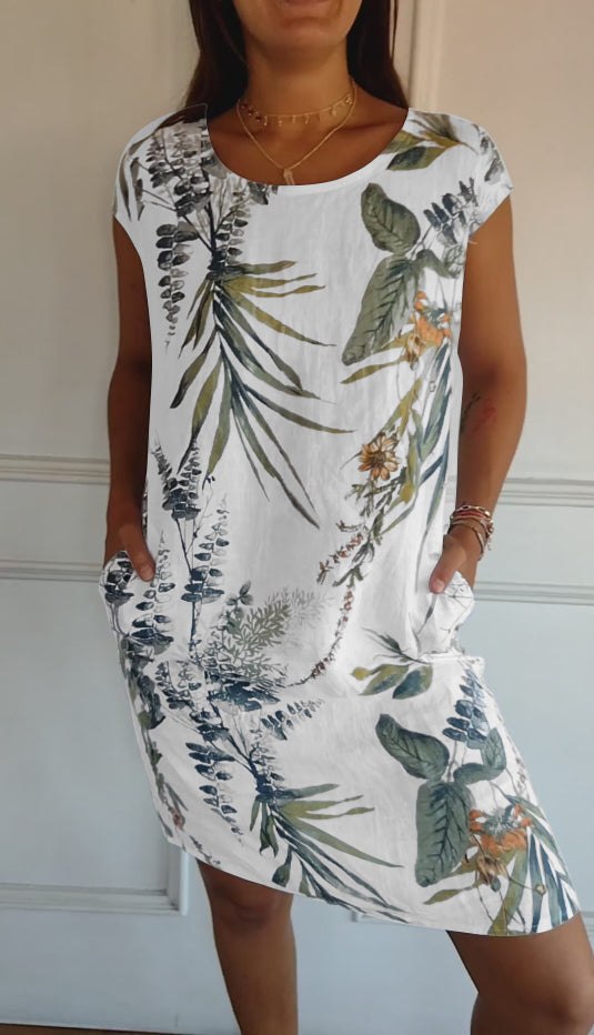 Gabriella | Women Casual Leaf Print Summer Dress