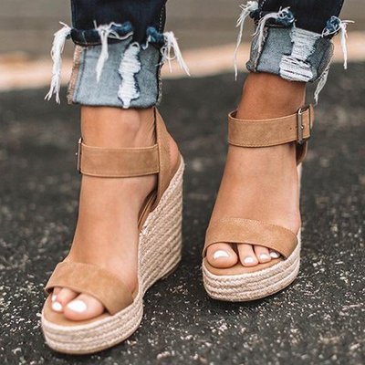 Alyssa | Women Spring Heel Open Toe Wedge Sandals