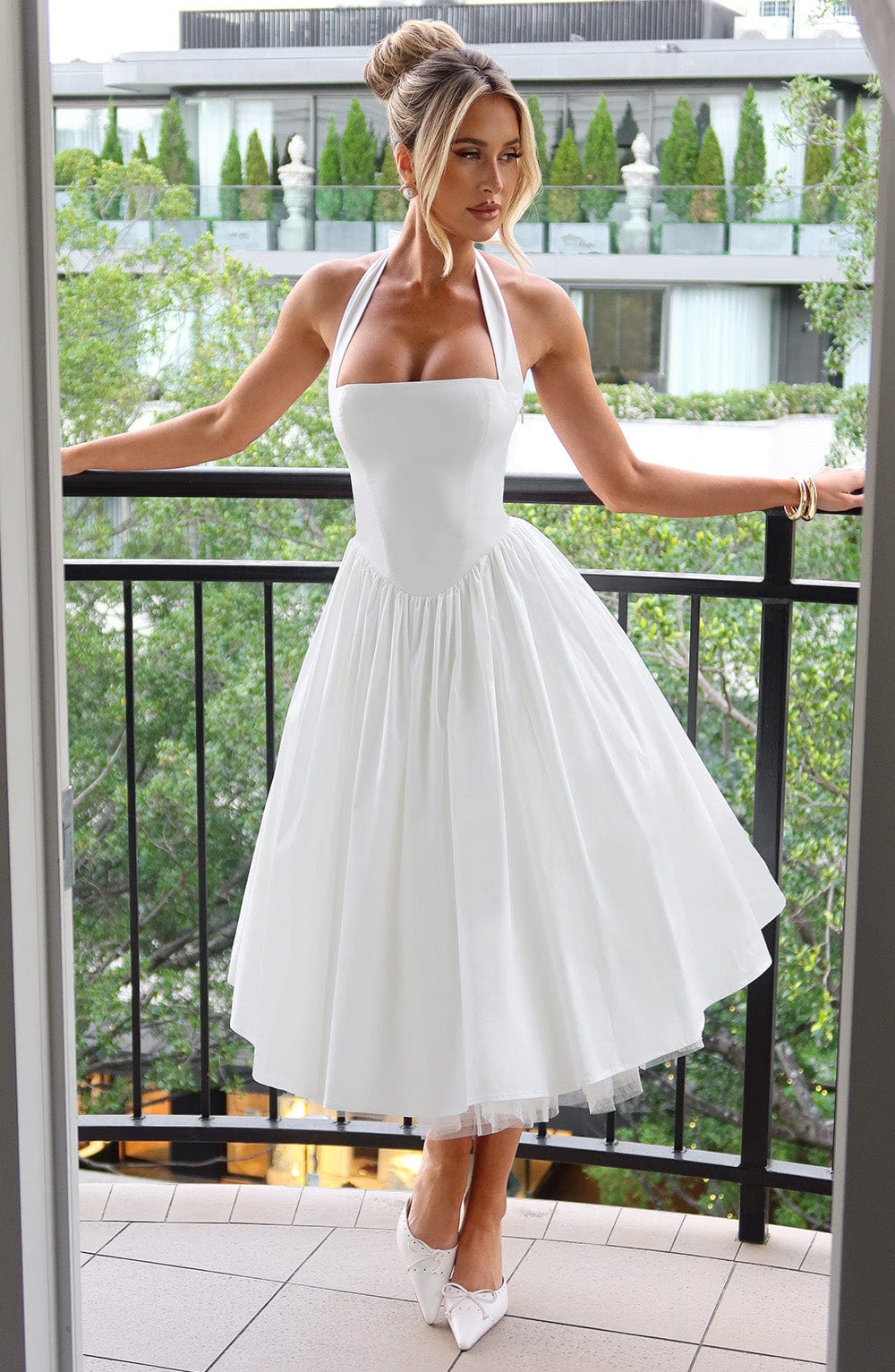 Ariana | Women Wedding Guest Halter Midi Dress