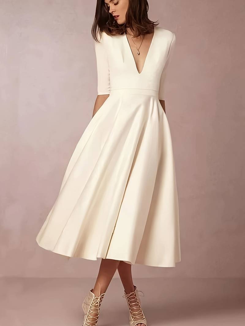 Daisy | Women Wedding Guest Flared Midi Dress