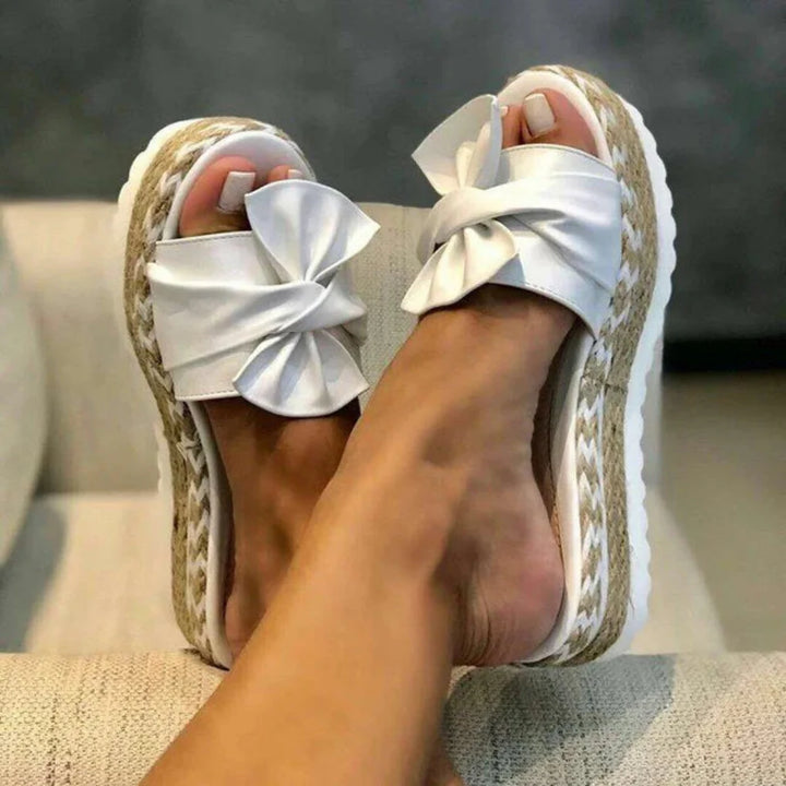 Samantha | Women Spring Bow Platform Slide Sandals