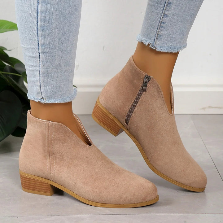 Camille | Women’s Leopard Print Ankle Boots with Zipper