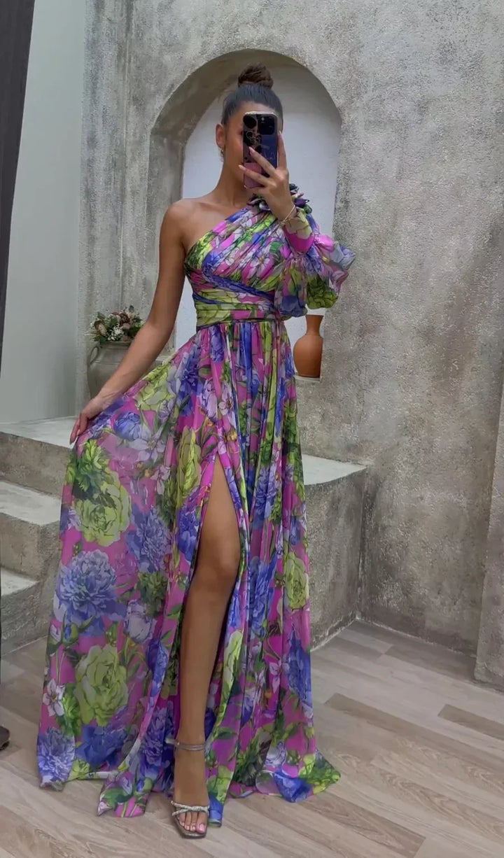 Millie | Women’s Elegant Floral Slit Maxi Dress