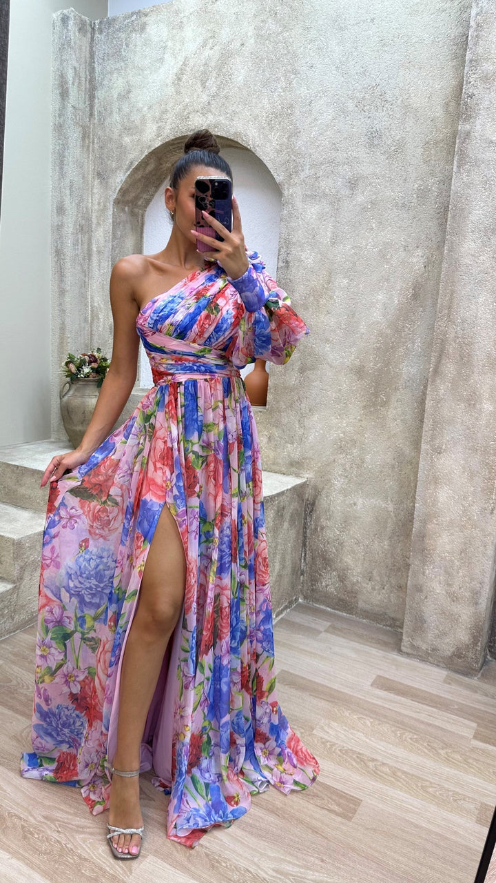Millie | Women’s Elegant Floral Slit Maxi Dress