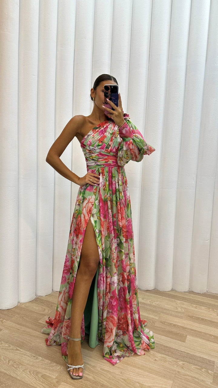 Millie | Women’s Elegant Floral Slit Maxi Dress