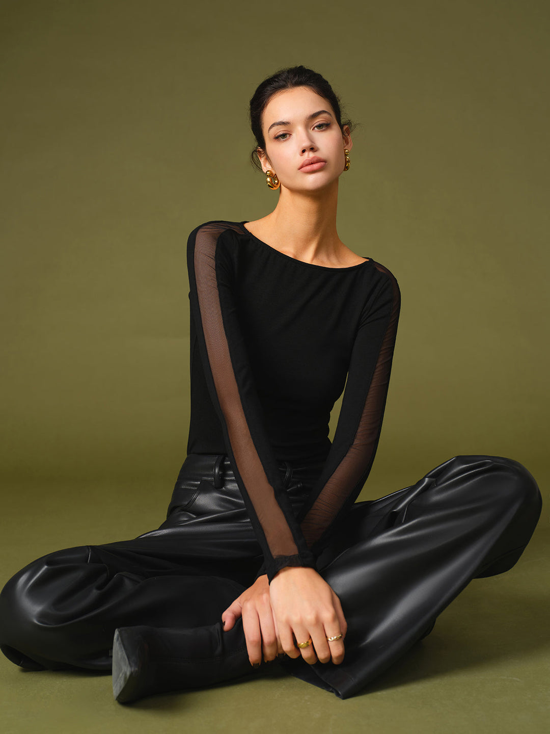 Florence | Women’s Spring Stylish Mesh Sleeve T-Shirt