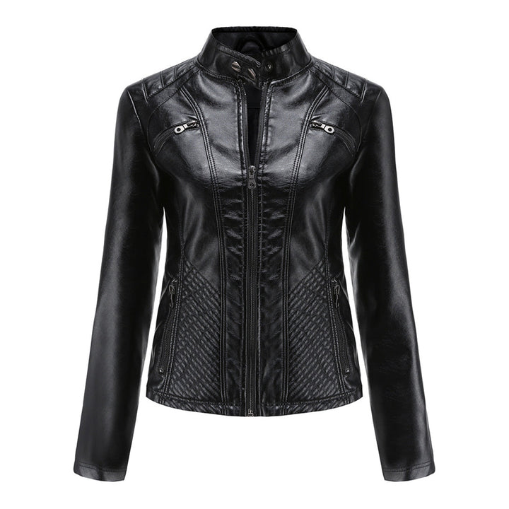 Heather | Women’s Classic Zip-up Biker Jacket