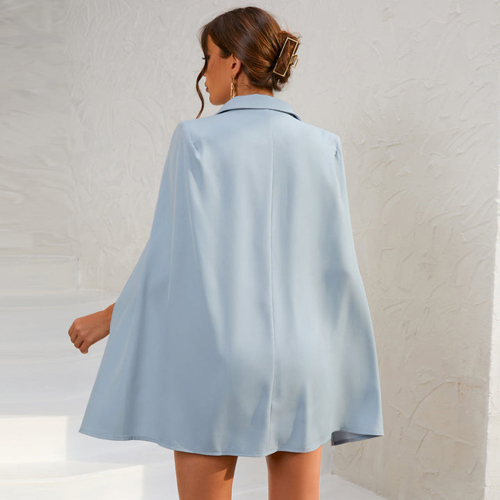 Eleanor | Women Double Breasted Cape Dress with Belt