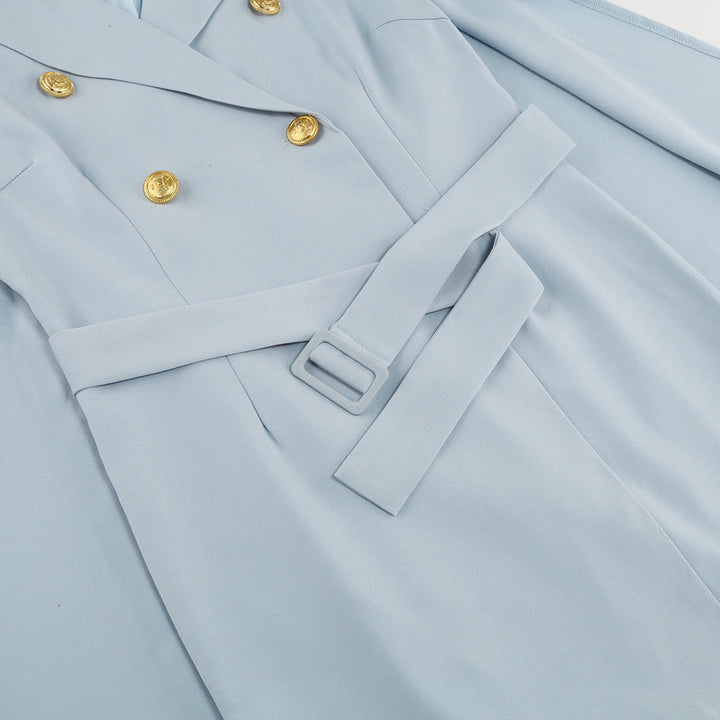 Eleanor | Women Double Breasted Cape Dress with Belt