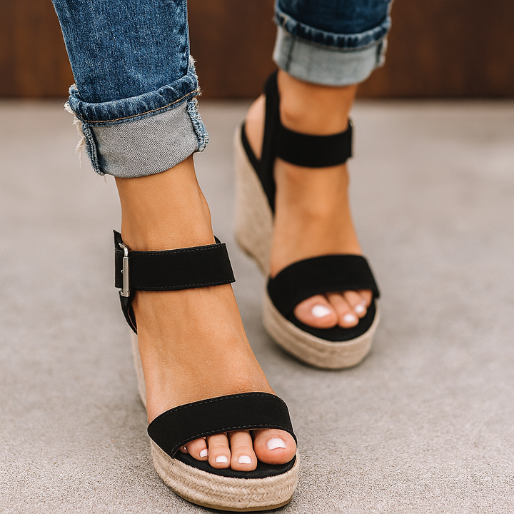 Alyssa | Women Spring Heel Open Toe Wedge Sandals