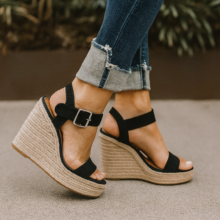 Alyssa | Women Spring Heel Open Toe Wedge Sandals