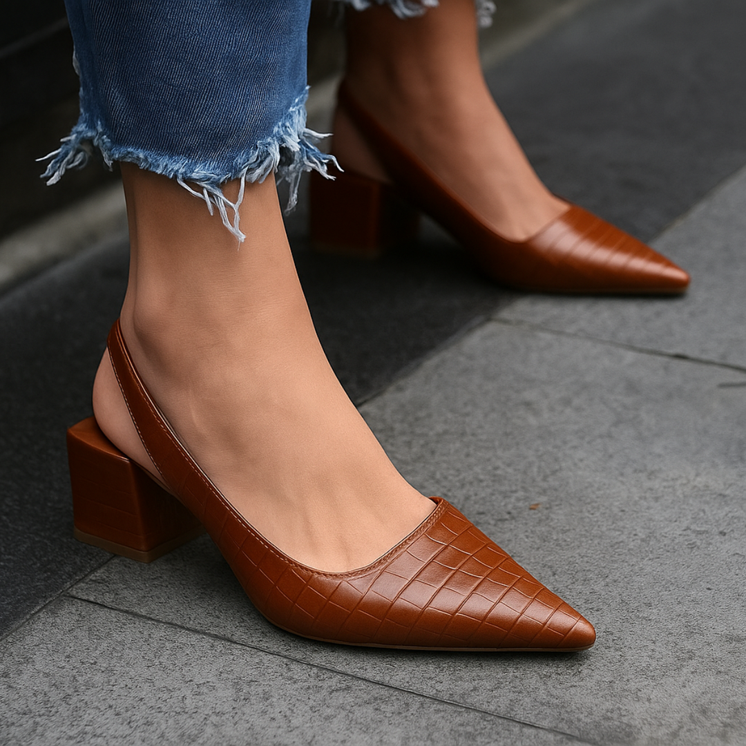 Evelyn | Women Pointed Toe Block Heel Shoes