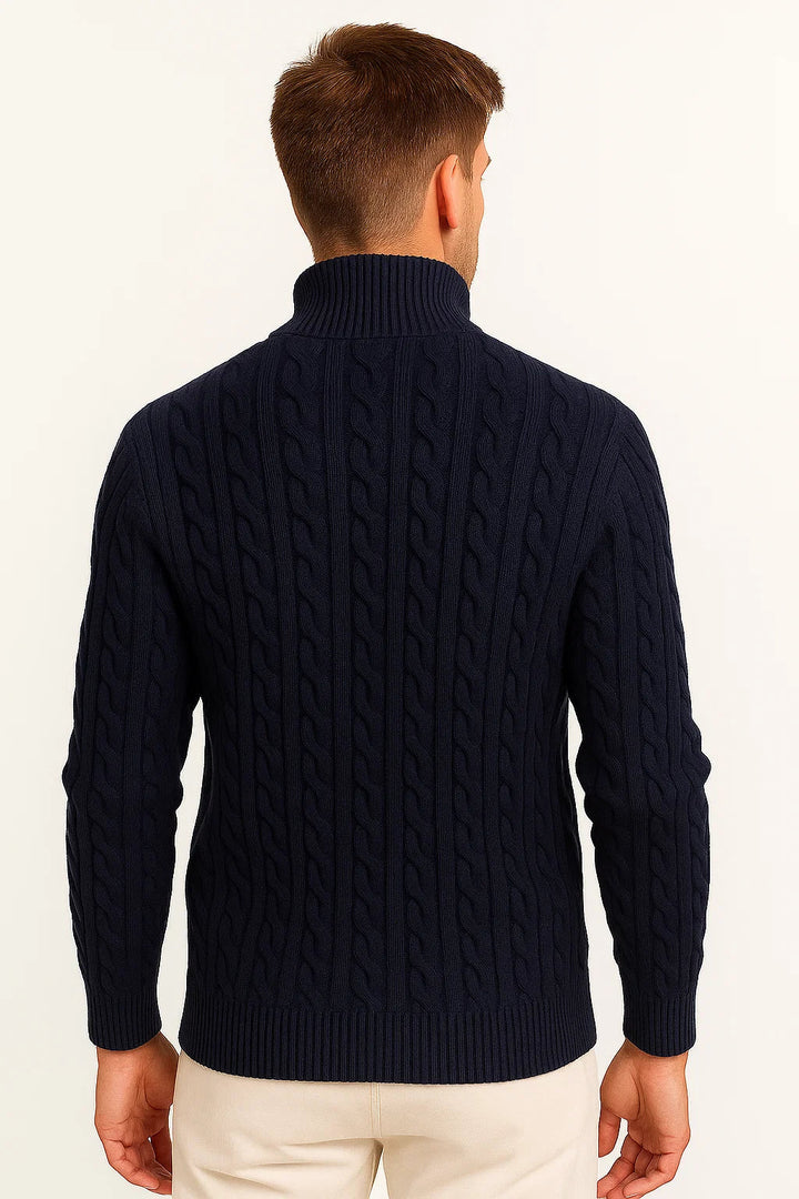 Joshua | Men’s Spring Zip-Neck Cable Knit Sweater