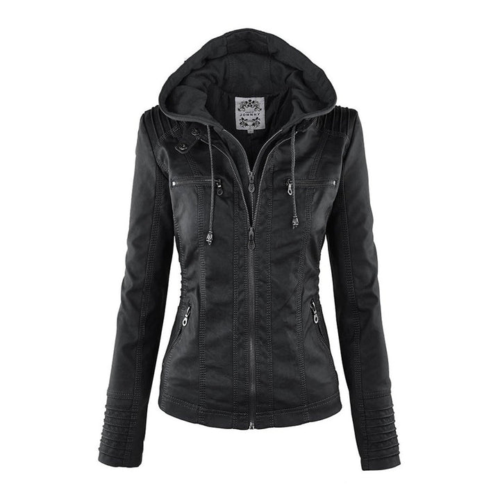 Julia | Women’s Hooded Zip-Up Casual Biker Jacket