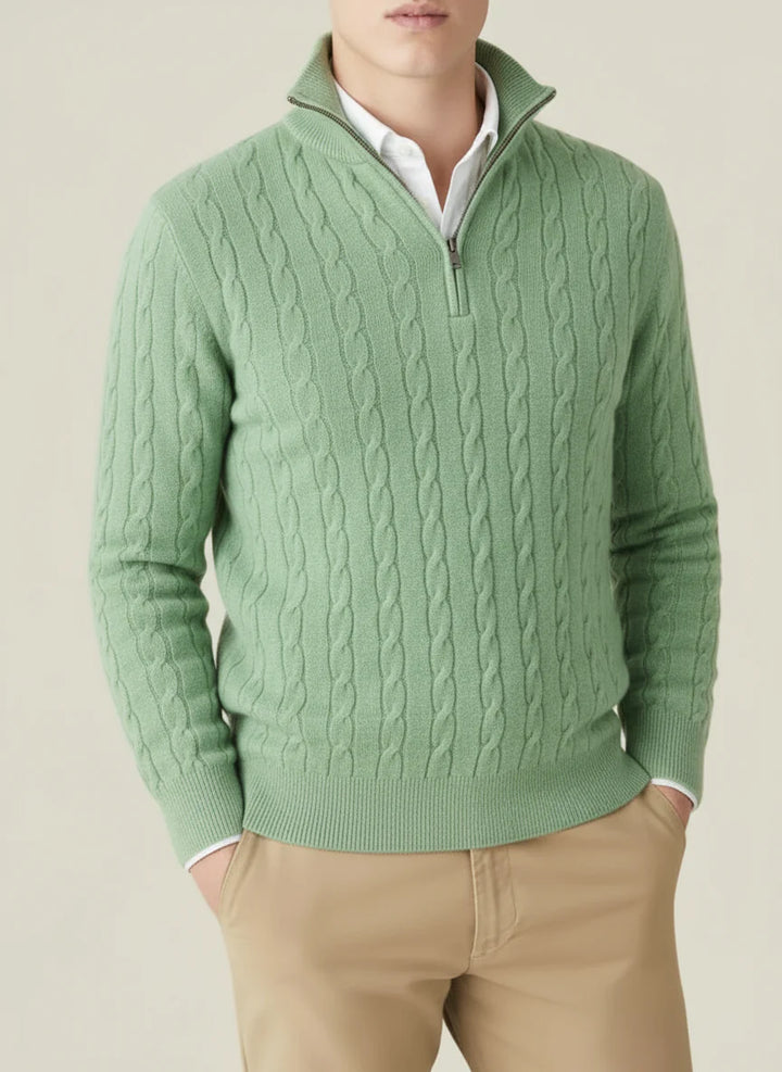 Vince | Men’s Spring Cable Knit Half Zip Sweater