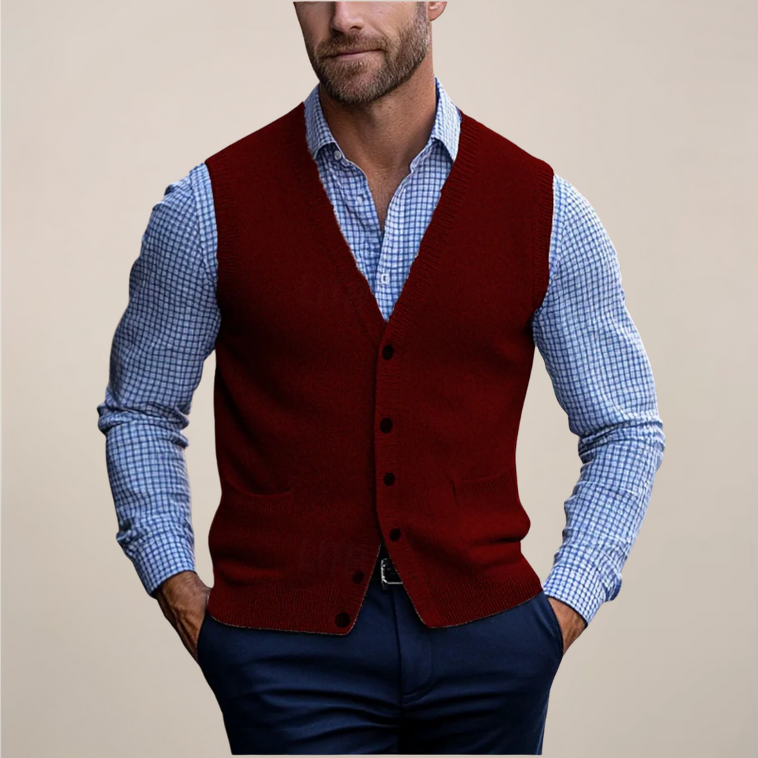 Steven | Men’s Spring Buttoned Knit Vest