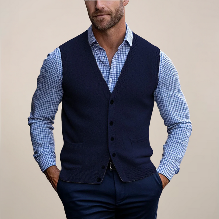 Steven | Men’s Spring Buttoned Knit Vest