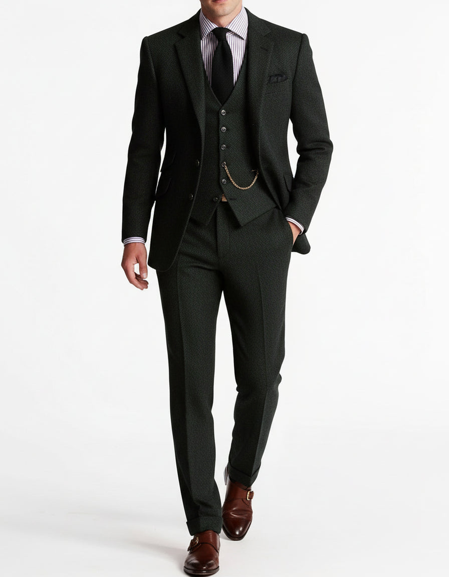 Clark | Men’s Spring Three-Piece Tweed Tuxedo Suit