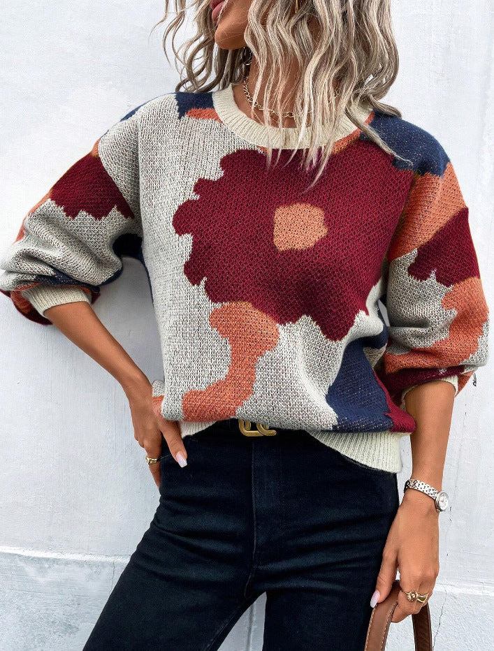 Sydney | Women's Floral Print Pullover Sweater