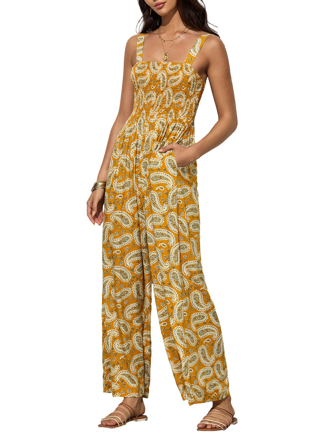 Florence | Women’s Elegant Spring Floral Wide-Leg Jumpsuit