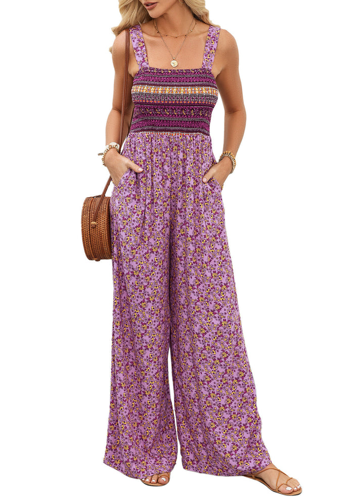 Florence | Women’s Elegant Spring Floral Wide-Leg Jumpsuit