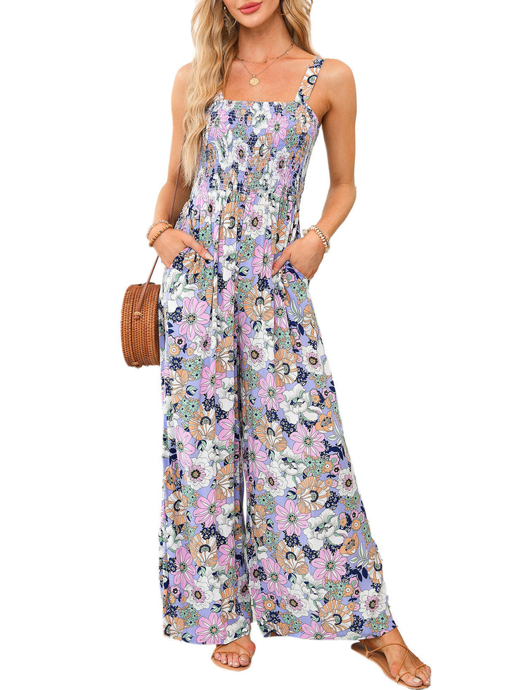 Florence | Women’s Elegant Spring Floral Wide-Leg Jumpsuit