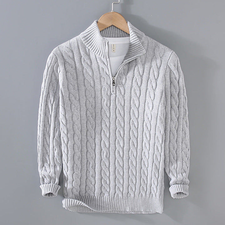 Blake | Men’s Half-Zip Pullover with Cable Pattern