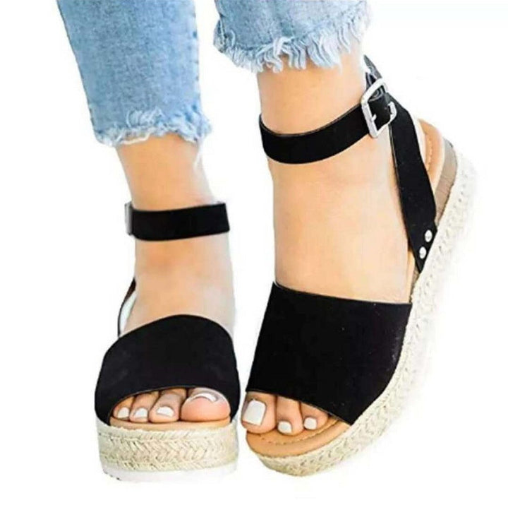Lauren | Women’s Spring Buckle Ankle Strap Flatform Sandals