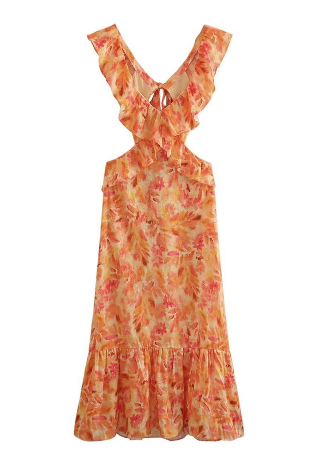 Bethany | Floral Elegant Ruffle Maxi Dress