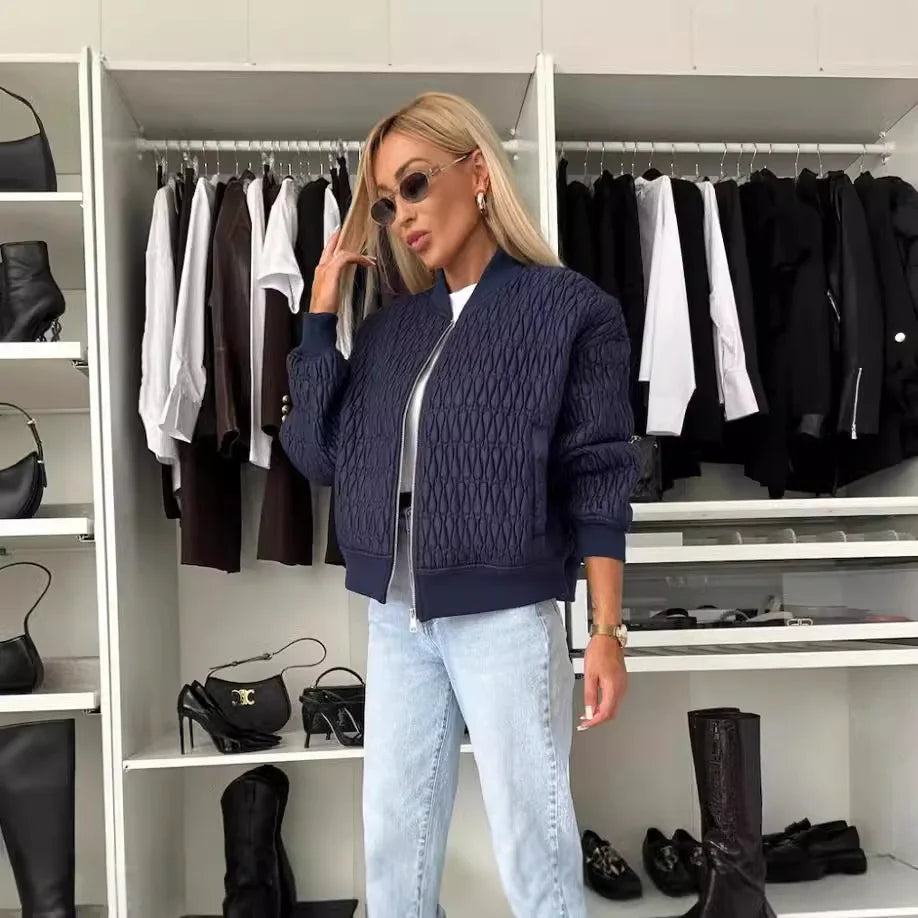 Hazel | Women’s Fashion Zip Front Quilted Jacket