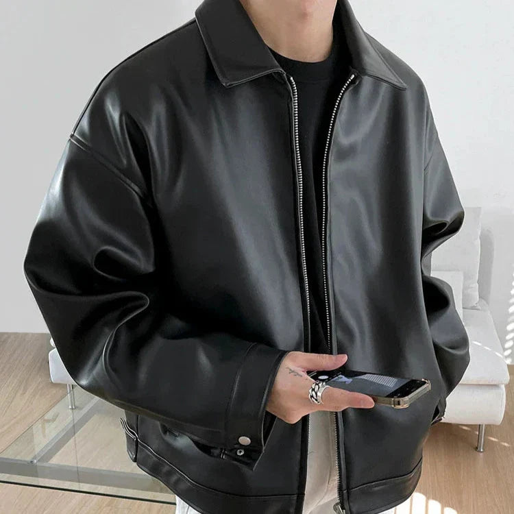 Colton | Men’s Oversized Leather Bomber Jacket