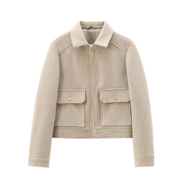 Emily | Women’s Zippered Wool Bomber Jacket