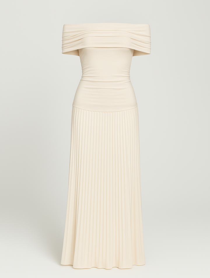 Isabel | Women Wedding Guest Pleated Maxi Dress