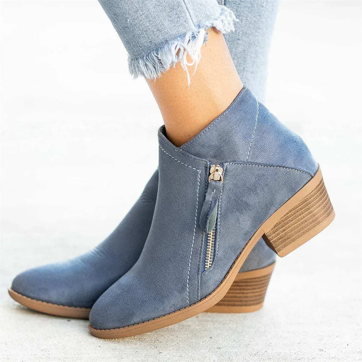 Caroline | Women’s Stylish Zip Heel Boots