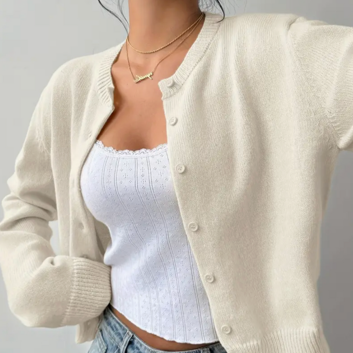 Fiona | Women’s Spring Cropped Button Cardigan