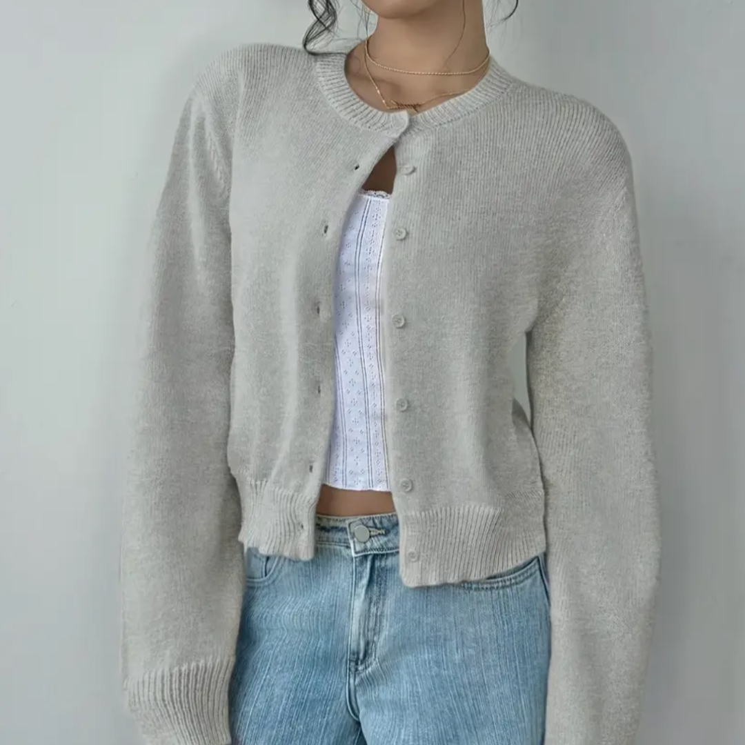 Fiona | Women’s Spring Cropped Button Cardigan
