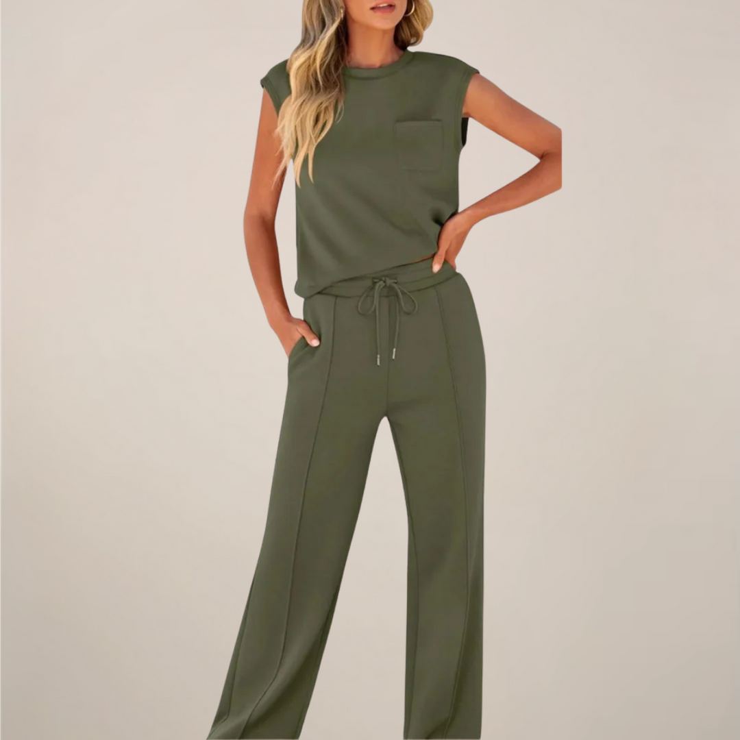 Charlotte | Women’s Spring Drawstring Relaxed Pants Set