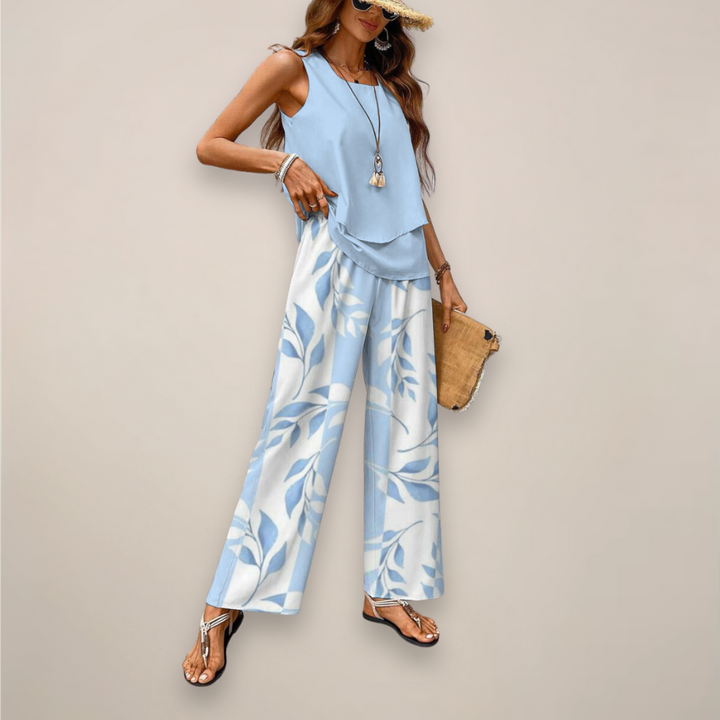Ava | Women’s Spring Printed Wide-Leg Set