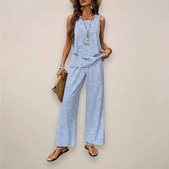 Ava | Women’s Spring Printed Wide-Leg Set