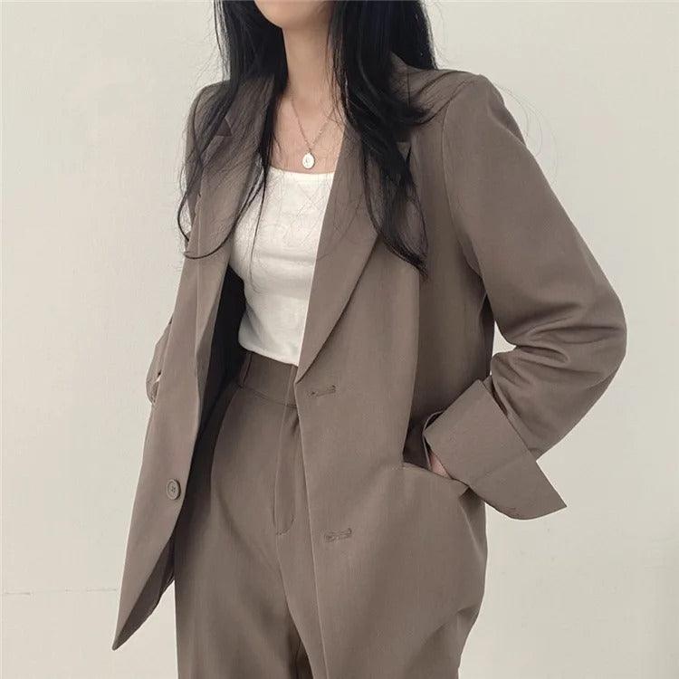 Hailey | Women’s Tailored Suit Set with Long Blazer