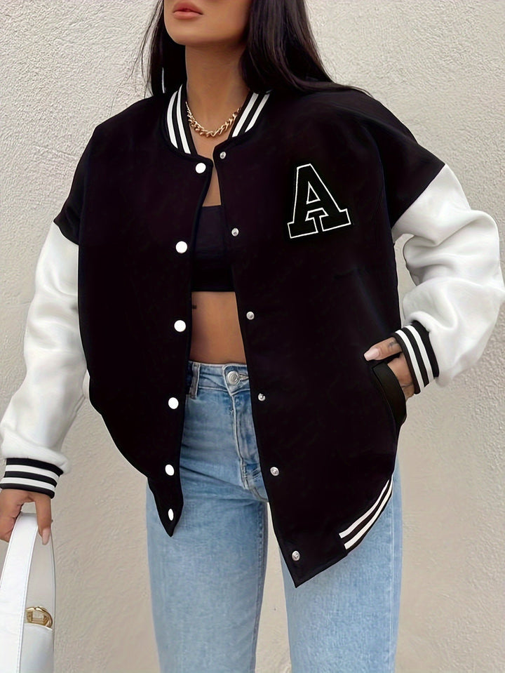 Olivia | Women’s Casual Oversized Varsity Bomber Jacket