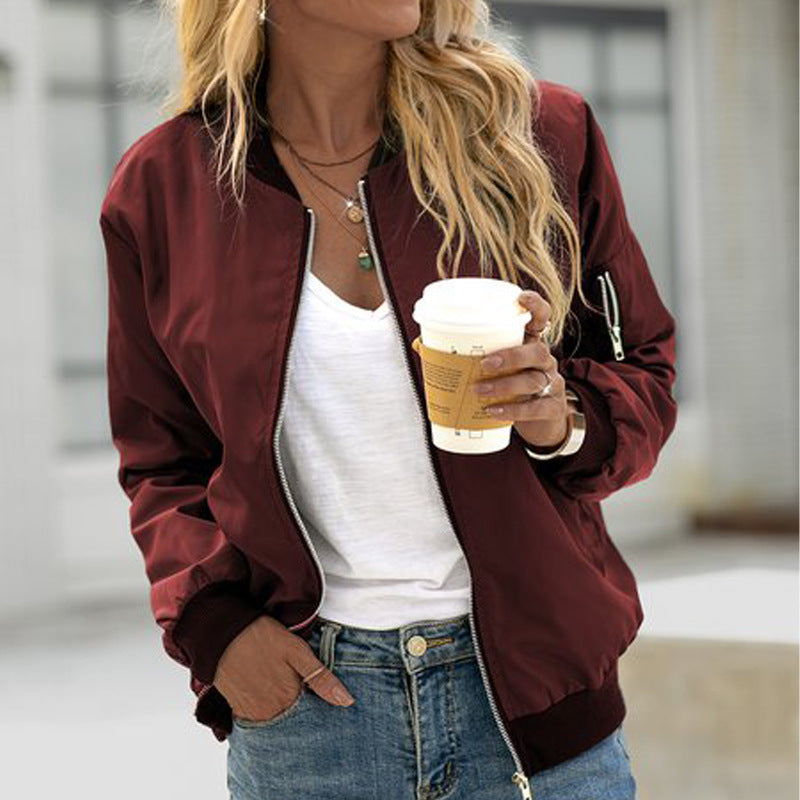 Fiona | Women’s Casual Zip Up Bomber Jacket