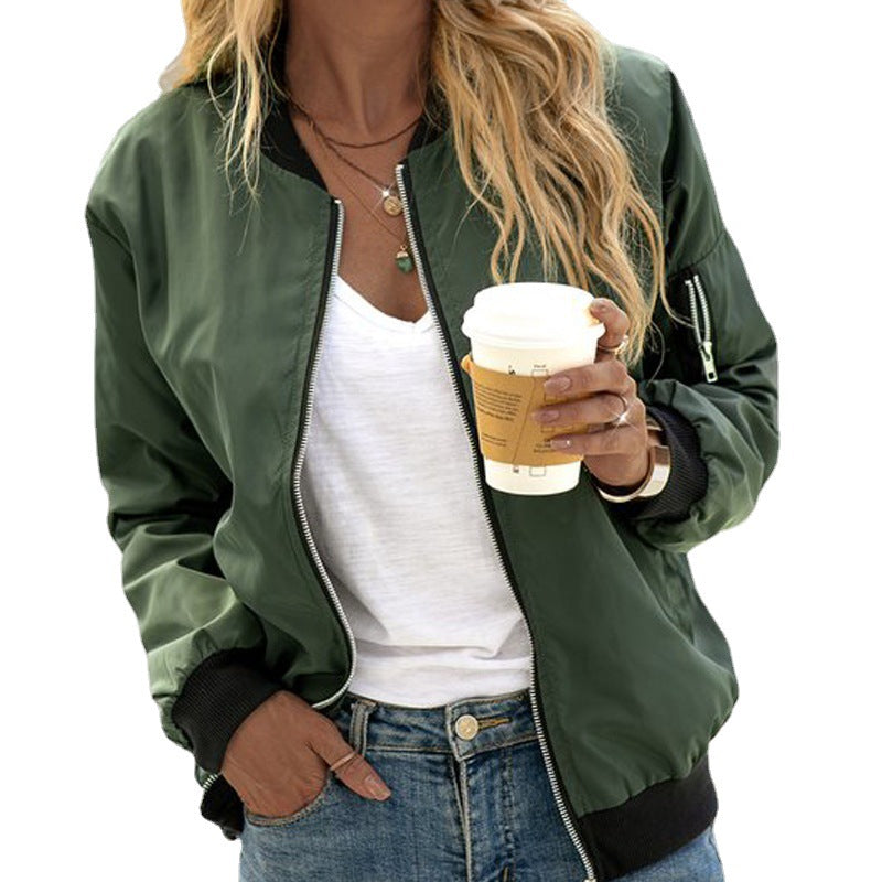 Fiona | Women’s Casual Zip Up Bomber Jacket