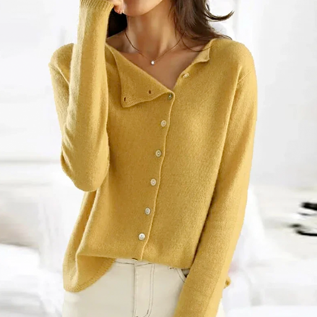 Alice | Elegant V-neck Button Sweater for Women