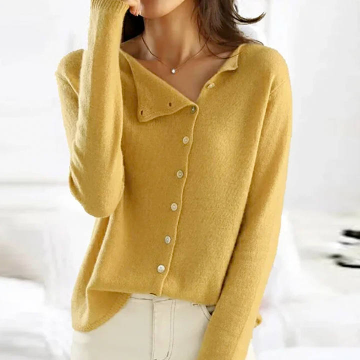 Alice | Elegant V-neck Button Sweater for Women