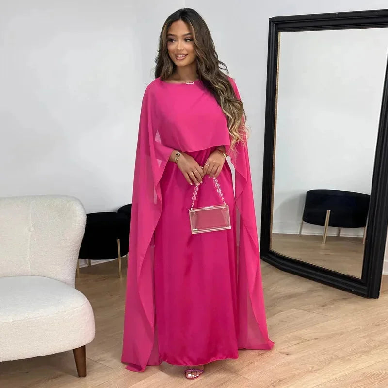 Brooklyn | Women Wedding Guest Cape Maxi Dress
