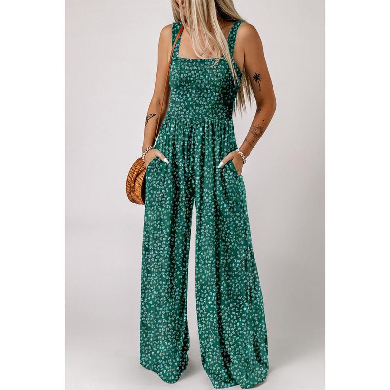 Florence | Women’s Elegant Spring Floral Wide-Leg Jumpsuit