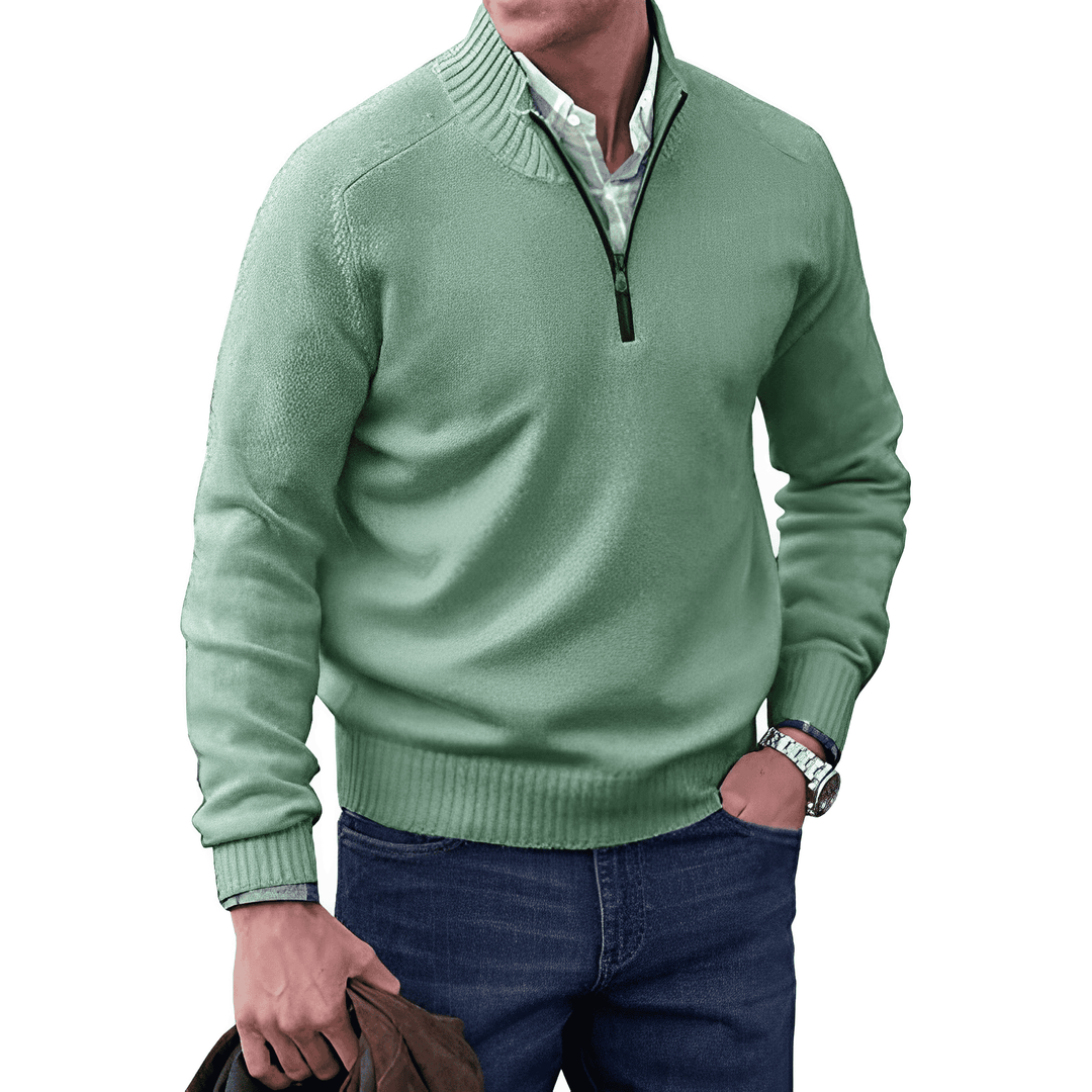 Evan | Men’s Knitted Half-Zip Pullover Jumper